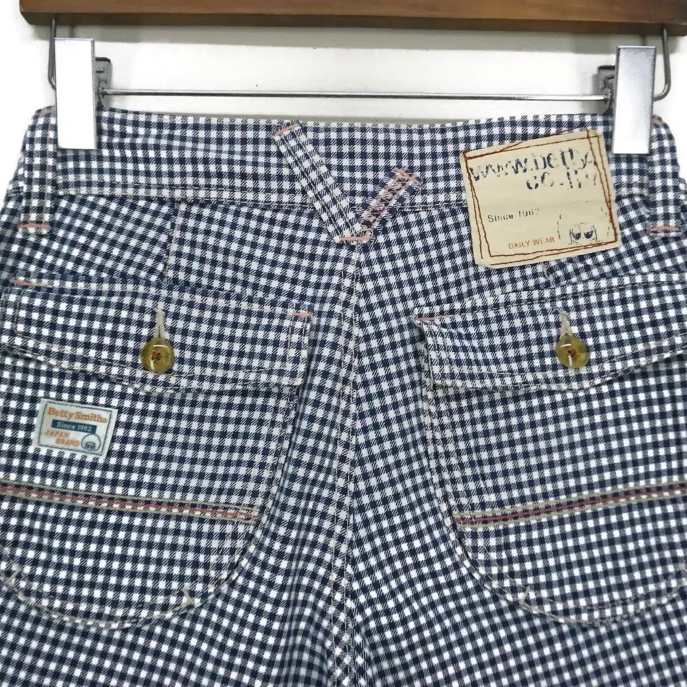 Japanese Gingham Bootcut Flare Pants